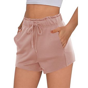 PINSPARK Women's 5" Soft Sweat Shorts Drawstring Summer Lounge Workout Shorts with Pockets