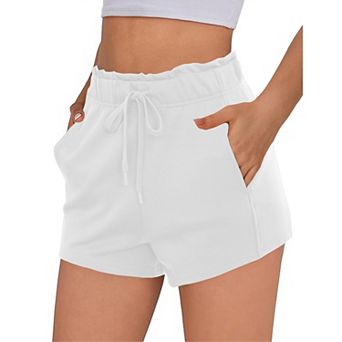 PINSPARK Women's 5" Soft Sweat Shorts Drawstring Summer Lounge Workout Shorts with Pockets
