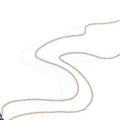 Gold Tone Necklace with Heart-Shaped Crystal Pendant