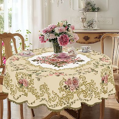 3D Floral Printed Tablecloth, Spring Table Decor, Polyester Table Cover, Durable And Washable