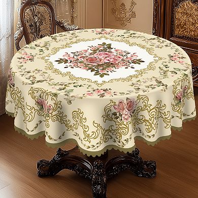 3D Floral Printed Tablecloth, Spring Table Decor, Polyester Table Cover, Durable And Washable