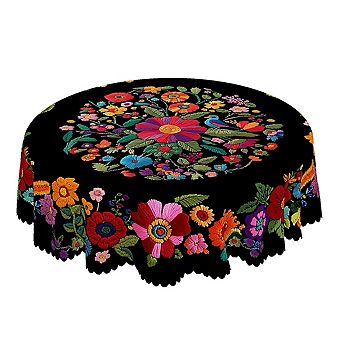 3D Floral Printed Tablecloth, Spring Table Decor, Polyester Table Cover, Durable And Washable