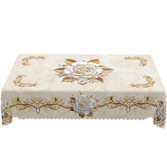 3D Floral Printed Tablecloth, Spring Table Decor, Polyester Table Cover, Durable And Washable
