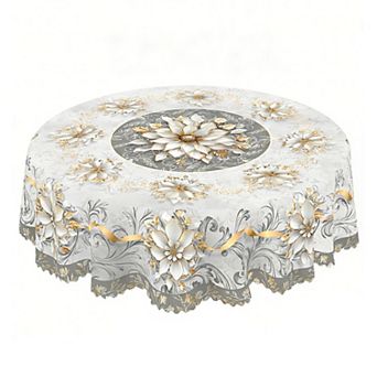 3D Floral Printed Tablecloth, Spring Table Decor, Polyester Table Cover, Durable And Washable