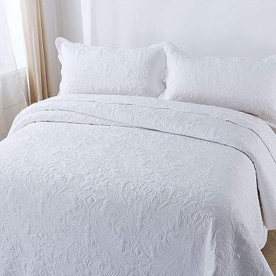 Embroidered Ultra-Fine Fiber Bedspread Reversible Sheet
