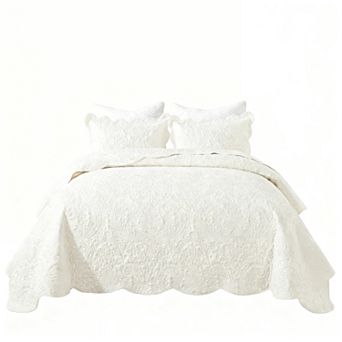 Embroidered Ultra-Fine Fiber Bedspread Reversible Sheet