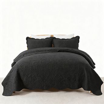 Embroidered Ultra-Fine Fiber Bedspread Reversible Sheet