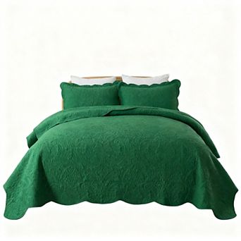 Embroidered Ultra-Fine Fiber Bedspread Reversible Sheet