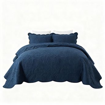 Embroidered Ultra-Fine Fiber Bedspread Reversible Sheet