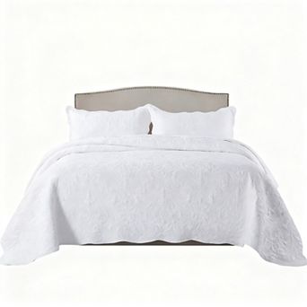 Embroidered Ultra-Fine Fiber Bedspread Reversible Sheet