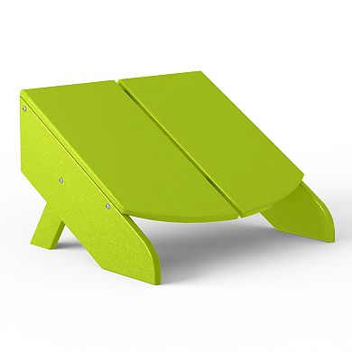 Modern HDPE Plastic Folding Patio Adirondack Ottoman