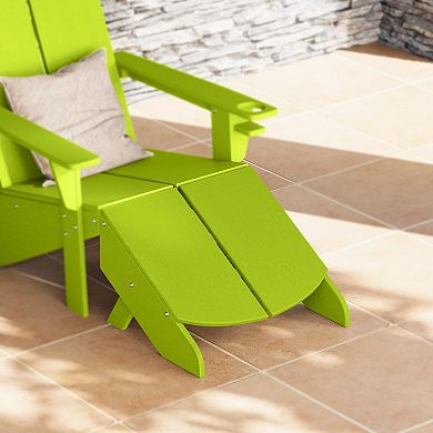 Modern HDPE Plastic Folding Patio Adirondack Ottoman