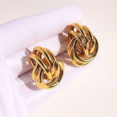 Women's Multi-Circle Statement Earrings with 925 Silver Needles