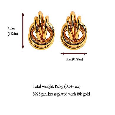 Women's Multi-Circle Statement Earrings with 925 Silver Needles