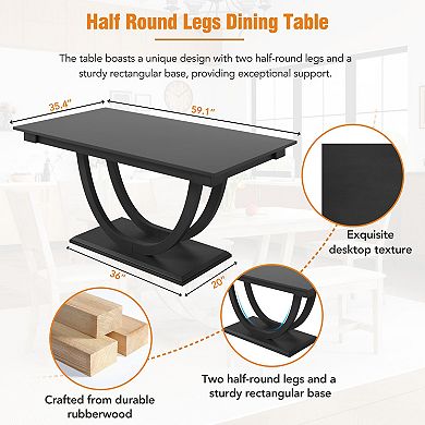 Pnronnc 6-Piece Dining Table Set, Modern Kitchen Table Set with Bench and Upholstered Chairs