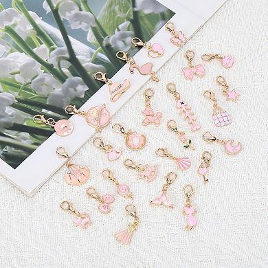 Durable Shoelace Charms Pink Gold Tone 6 Pcs