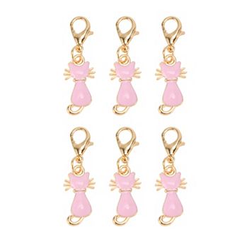 Durable Shoelace Charms Pink Gold Tone 6 pc