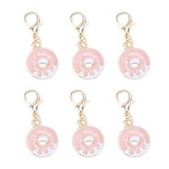 Durable Shoelace Charms Pink Gold Tone 6 pc