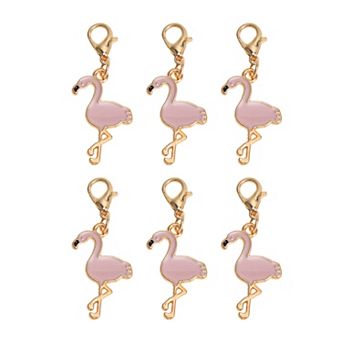 Durable Shoelace Charms Pink Gold Tone 6 pc