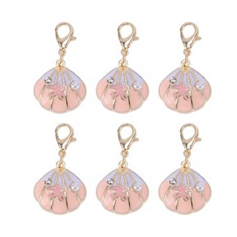 Durable Shoelace Charms Pink Gold Tone 6 pc