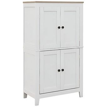 Freestanding Bathroom Cabinet with Adjustable Shelves and Doors