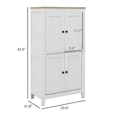 Freestanding Bathroom Cabinet with Adjustable Shelves and Doors