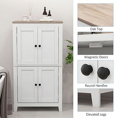 Freestanding Bathroom Cabinet with Adjustable Shelves and Doors