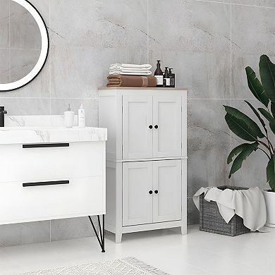 Freestanding Bathroom Cabinet with Adjustable Shelves and Doors