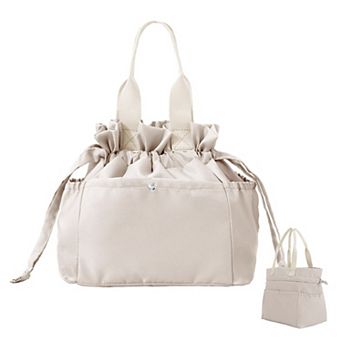 Multi Pocket Top Handle Tote Bag Large Capacity Zip Closure Lightweight Travel Organizer