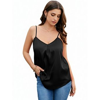 Zeagoo Women's Adjustable Spaghetti Strap V Neck Camisole Casual Basic Blouse