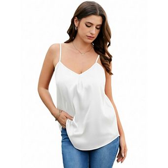 Zeagoo Women's Adjustable Spaghetti Strap V Neck Camisole Casual Basic Blouse