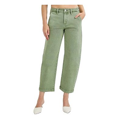 RISEN Full Size Tummy Control High Rise Crop Barrel Jeans Plus Size