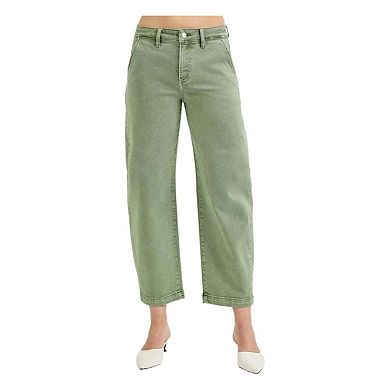 RISEN Full Size Tummy Control High Rise Crop Barrel Jeans Plus Size