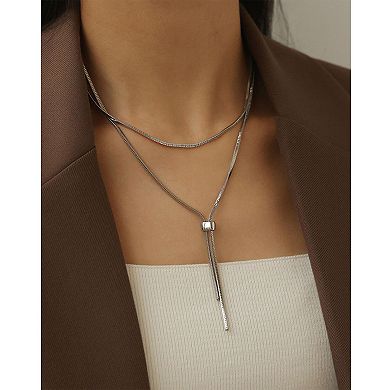 Adjustable Lariat Necklace with Sliding Ring Detail