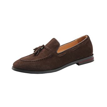 Men's Brown Tassel Loafers Classic Slip-On Dress Shoes