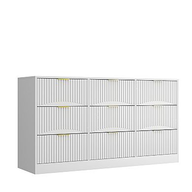 Pnronnc Horizontal Dresser Large 9 Drawer Storage Dresser Easy Assembly
