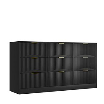 Pnronnc Horizontal Dresser Large 9 Drawer Storage Dresser Easy Assembly