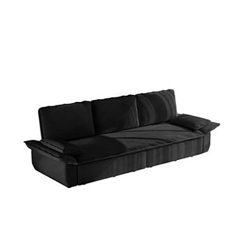 Pnronnc Modern Corduroy Convertible Sofa Bed, Pull Out Sleeper Sofa Bed