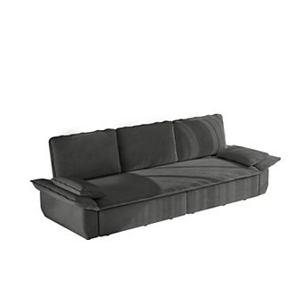 Pnronnc Modern Corduroy Convertible Sofa Bed, Pull Out Sleeper Sofa Bed