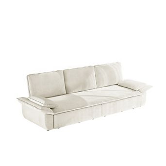 Pnronnc Modern Corduroy Convertible Sofa Bed, Pull Out Sleeper Sofa Bed