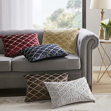 Velvet Oblong Decor Pillow with Feather Fill