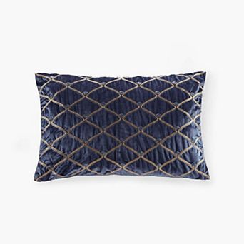 Velvet Oblong Decor Pillow with Feather Fill