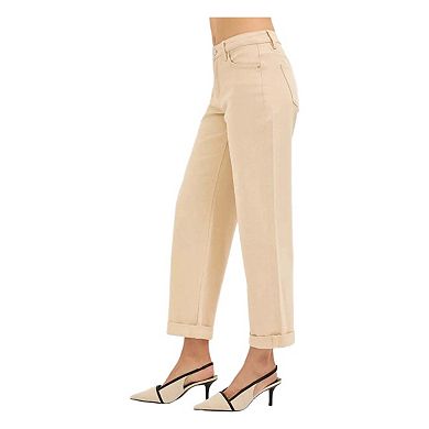 RISEN Tummy Control Mid Rise Ankle Barrel Relaxed Baggy