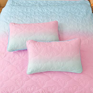 Gradient Reversible Bedspread Three-Piece Lightweight Set