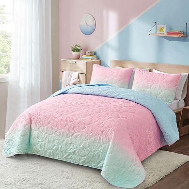 Gradient Reversible Bedspread Three-Piece Lightweight Set