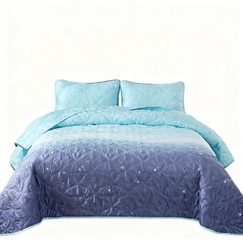 Gradient Reversible Bedspread Three-Piece Lightweight Set