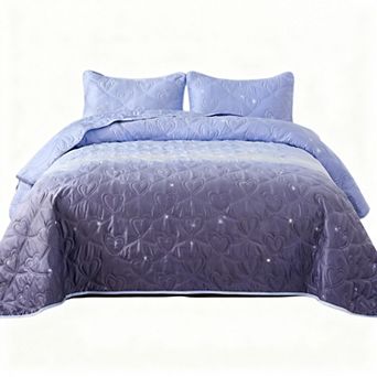 Gradient Reversible Bedspread Three-Piece Lightweight Set