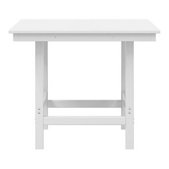 Outdoor HDPE 36" Square Patio Dining Table with Umbrella Hole