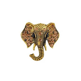 Crystal Rhinestone Elephant Brooch Pin for Animal Themed Parties, Mother's Day