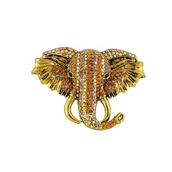 Crystal Rhinestone Elephant Brooch Pin for Animal Themed Parties, Mother's Day